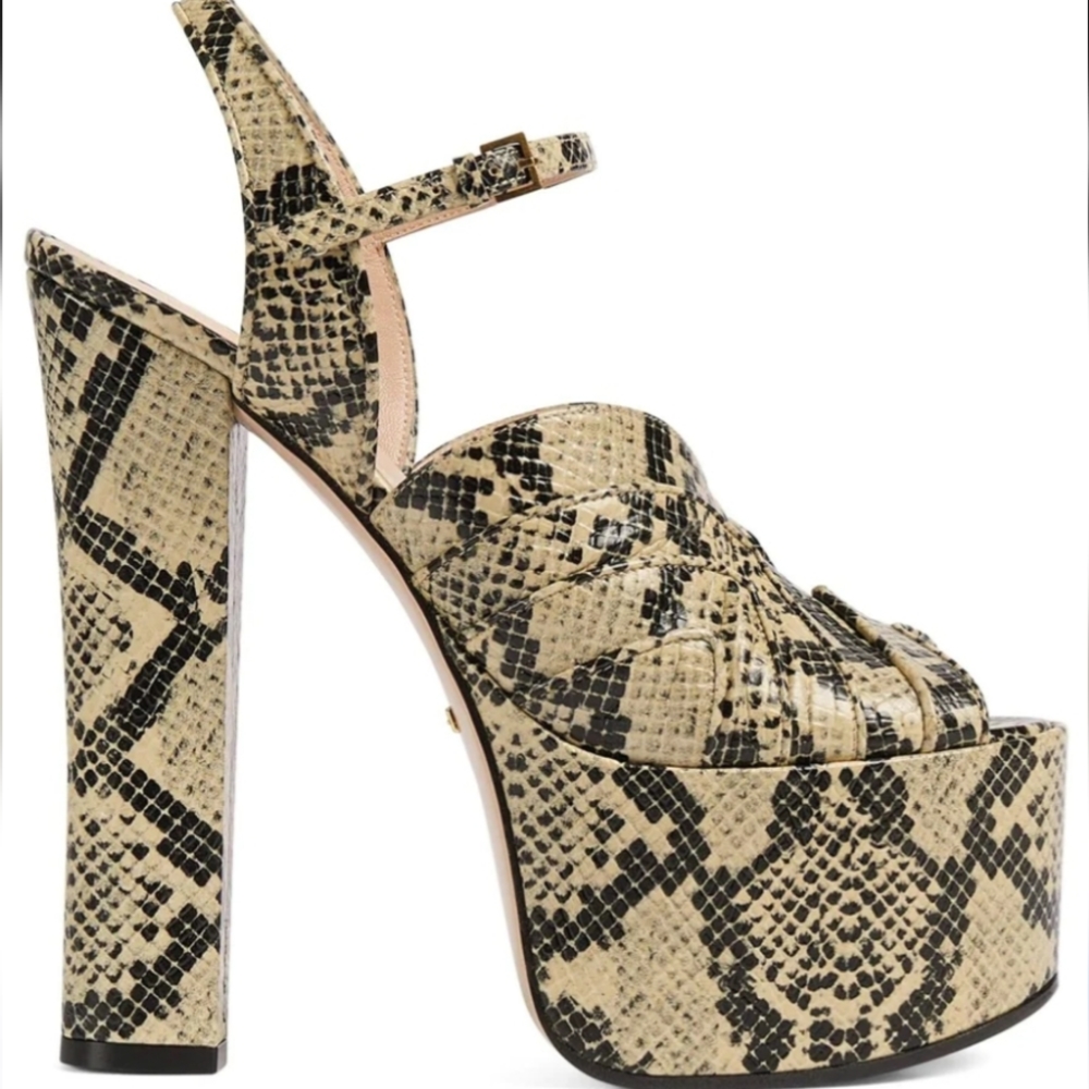 Gucci Python Print Leather Sandals size 42